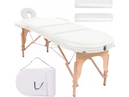 Skládací masážní stůl tloušťka 4 cm 2 podhlavníky oválný [110158]