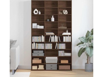 Skříňka na CD 102 x 23 x 177,5 cm kompozitní dřevo [815092] (Barva Hnědý dub)