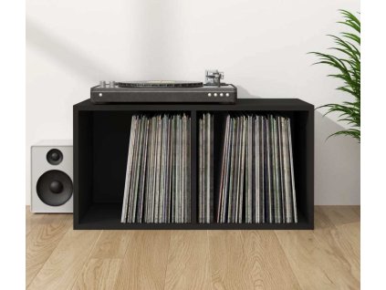 Úložný box na LP desky 71 x 34 x 36 cm kompozitní dřevo [815254] (Barva Hnědý dub)