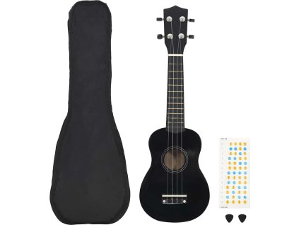 Set soprano ukulele s obalem pro děti 23" [70152] (Barva Černá)
