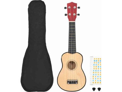 Set soprano ukulele s obalem pro děti 21" [70146] (Barva Světle hnědá)