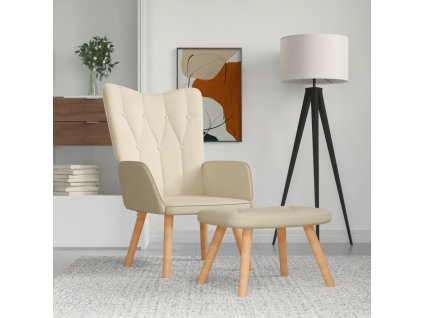 Relaxační křeslo se stoličkou textil [327544]