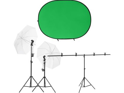 Ateliérové vybavení sada se světly a pozadím [3143939] (Barva Zelená)