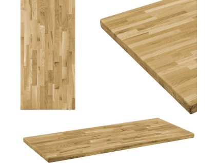 Stolní deska masivní dubové dřevo obdélníková 44 mm 140 x 60 cm [246002]