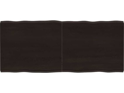 Stolní deska 140x60x(2-4)cm ošetřený dub živá hrana [364032] (Barva Tmavě hnědá)