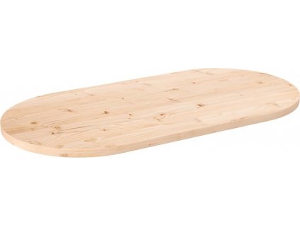 Stolní deska 90 x 45 x 2,5 cm masivní borové dřevo oválná [824355]