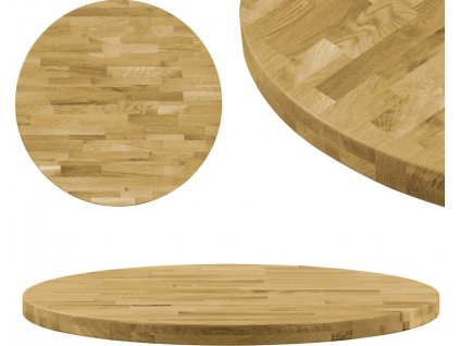 Stolní deska z masivního dubového dřeva kulatá 44 mm 700 mm [245995]
