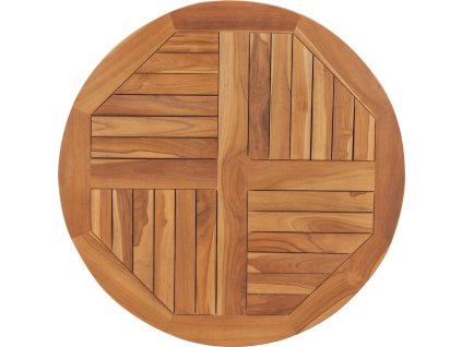 Stolní deska masivní teakové dřevo kulatá 2,5 cm 80 cm [48986]