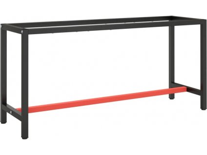 Rám pracovního stolu matně černý a červený 170 x 50 x 79 cm kov [151452]