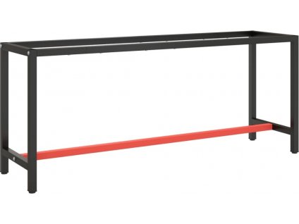 Rám pracovního stolu matně černý a matně červený 190x50x79 cm [151453]