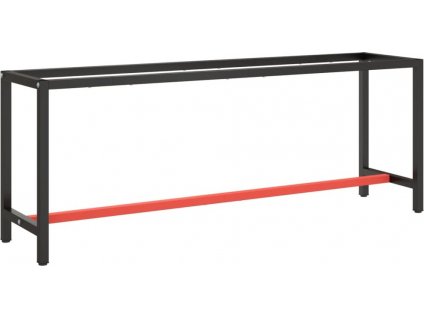 Rám pracovního stolu matně černý a červený 210 x 50 x 79 cm kov [151454]