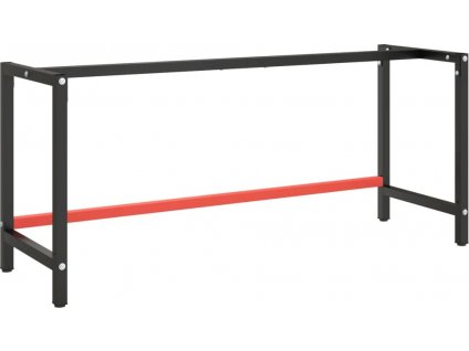 Rám pracovního stolu matně černý a matně červený 180x57x79 cm [151457]