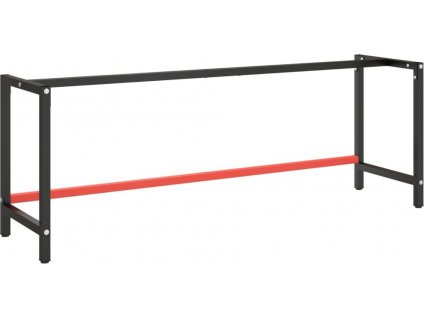 Rám pracovního stolu matně černý a matně červený 220x57x79 cm [151458]