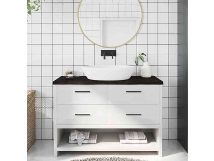 Koupelnová deska 120x50x(2-4) cm ošetřený masiv [3156237] (Barva Tmavě hnědá)