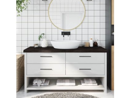 Koupelnová deska 160x60x(2-6) cm ošetřený masivní [3156256] (Barva Tmavě hnědá)