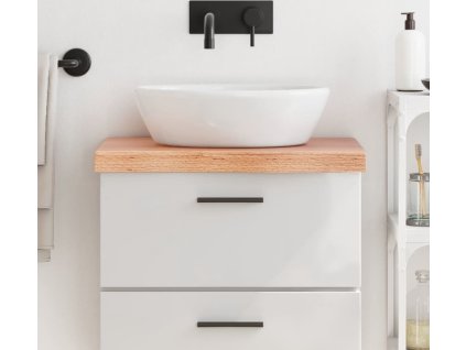 Koupelnová deska 60x30x(2-6) cm ošetřený masiv [3156199] (Barva Tmavě hnědá)