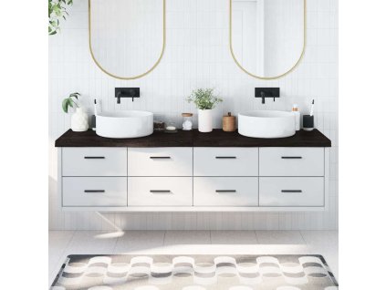 Koupelnová deska 200x60x(2-6) cm ošetřený masiv [3156272] (Barva Tmavě hnědá)