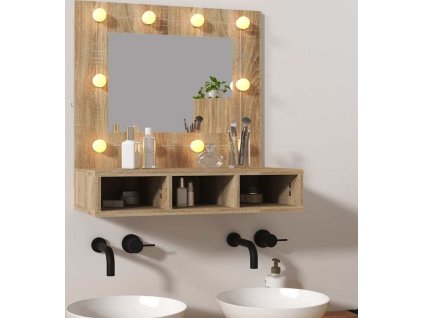 Zrcadlová skříňka s LED 60x31,5x62 cm [808885] (Barva dub sonoma)