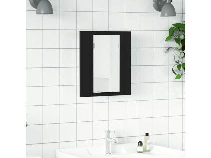 Koupelnová skříňka se zrcadlem a LED 40x12x45 cm [804949] (Barva Černá)