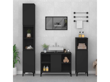 Skříňka pod umyvadlo 80x33x60 cm kompozitní dřevo [821293] (Barva Černá)