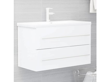 Skříňka pod umyvadlo 80 x 38,5 x 48 cm kompozitní dřevo [804701] (Barva Bílá)