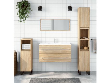 Koupelnová skříňka se zrcadlem kompozitní dřevo [833881]