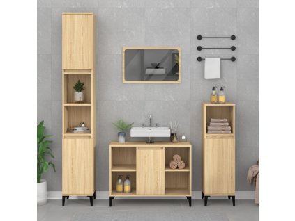 3dílný set koupelnového nábytku kompozitní dřevo [3185624]