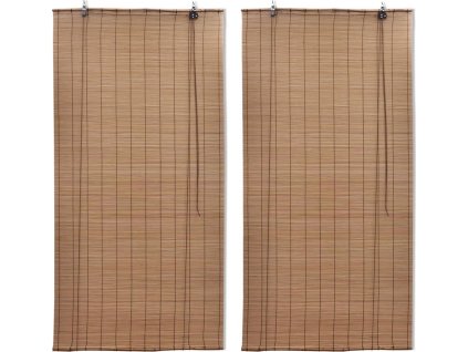 Zatemňovací rolety z bambusu 2 ks hnědé 120 x 220 cm [3057520]