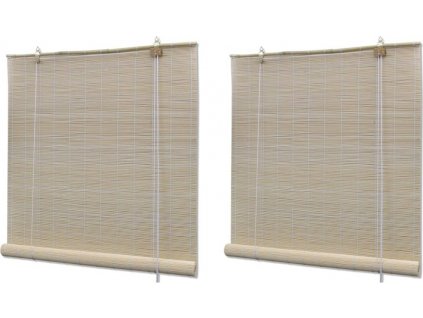 Zatemňovací rolety z přírodního bambusu 2 ks 120 x 160 cm [278742]