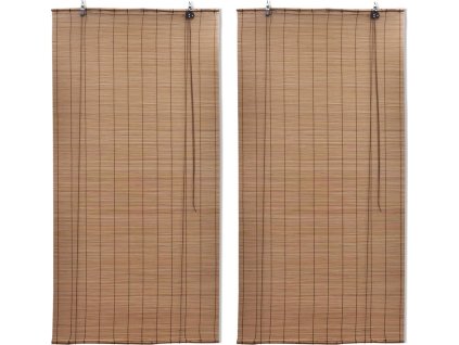Zatemňovací rolety z bambusu 2 ks 150 x 220 cm hnědé [3057521]