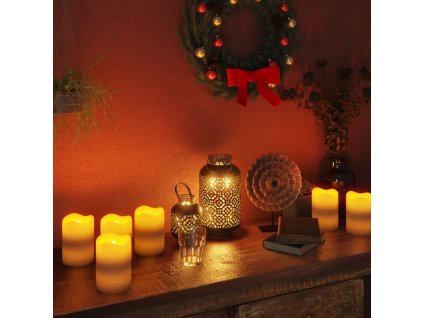 Bezplamenné LED svíčky 24 ks s dálkovým ovládáním teplé bílé [335780] (Barva Růžová)