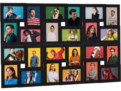 Kolážový fotorámeček na 24 obrázků (10 x 15 cm) MDF [332790] (Barva Černá)