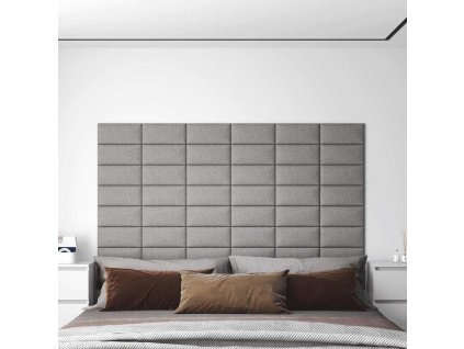 Nástěnné panely 12 ks 30 x 15 cm textil 0,54 m² [343763] (Barva Hnědá)