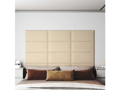 Nástěnné panely 12 ks 60 x 30 cm textil 2,16 m² [343844] (Barva Krémová)