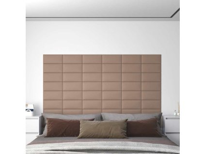 Nástěnné panely 12 ks 30 x 15 cm umělá kůže 0,54 m² [343777] (Barva Hnědá)