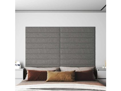 Nástěnné panely 12 ks 90 x 15 cm textil 1,62 m² [343873] (Barva Světle šedá)