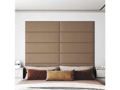 Nástěnné panely 12 ks 90 x 30 cm umělá kůže 3,24 m² [343917] (Barva Hnědá)