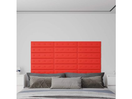 Nástěnné panely 12 ks 60 x 15 cm umělá kůže 1,08 m² [343981] (Barva Černá)