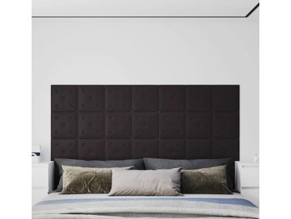 Nástěnné panely 12 ks 30 x 30 cm umělá kůže 1,08 m² [343974] (Barva Černá)