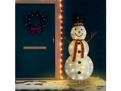 Dekorativní vánoční sněhulák s LED luxusní tkanina 180 cm [329762]
