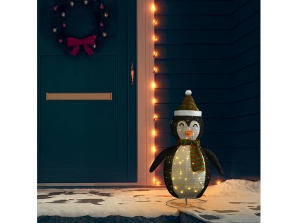 Dekorativní vánoční tučňák s LED luxusní tkanina 90 cm [328501]