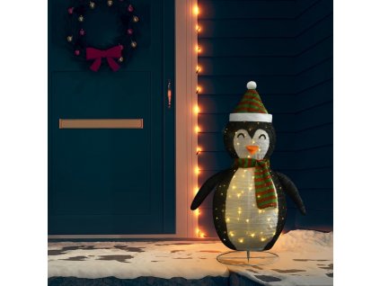 Dekorativní vánoční tučňák s LED luxusní tkanina 120 cm [328502]