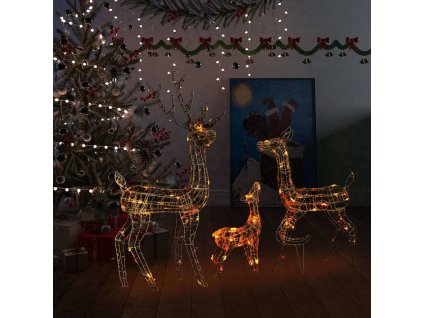 Vánoční dekorace akrylová sobí rodinka 300 LED [329796]