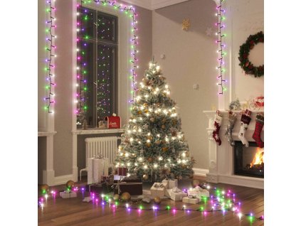 Kompaktní LED řetěz s 1 000 LED diodami teplý bílý 25 m PVC [343263] (Barva Pastelová vícebarevná a tmavě zelená)