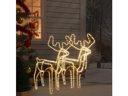 Vánoční sobi s pohyblivými hlavami 2 ks teplé bílé LED [3154309]