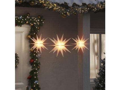 Svítící vánoční hvězdy s LED 3 ks skládací [356197]