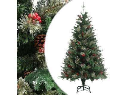 Vánoční stromek se šiškami zelený 150 cm PVC a PE [340526]