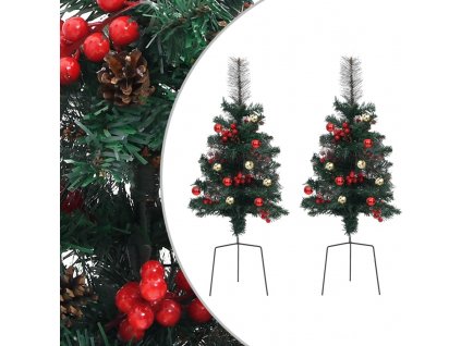 Umělé vánoční stromky na cestu 2 ks 76 cm PVC [340524]