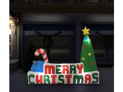 Merry Christmas nafukovací LED dekorace se stromkem 240x188 cm [331441]