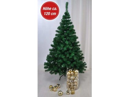 Vánoční stromek s kovovým stojanem zelený 120 cm [438380]